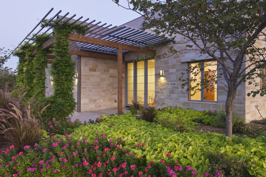 Home Exterior with flower garden