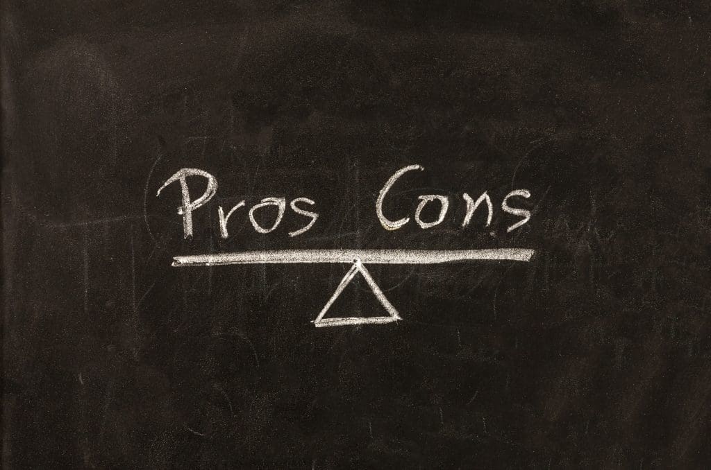 Pros contra cons concept. Comparison between negative positive, advantage against disadvantage.