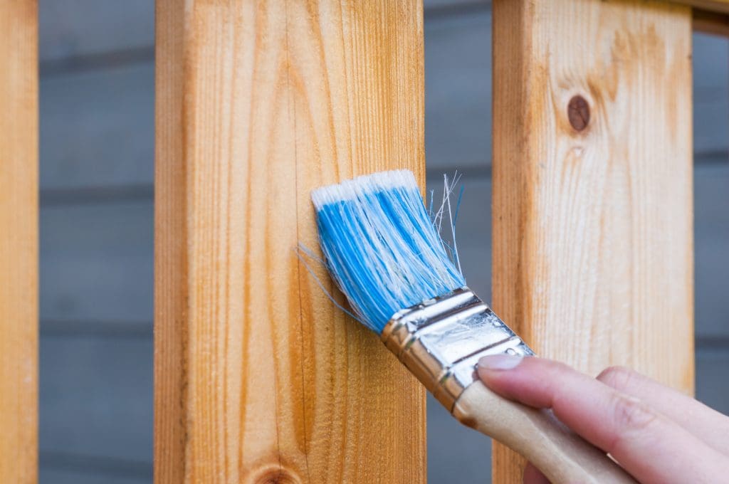 Painting wood with sealer.  DIY home improvements.