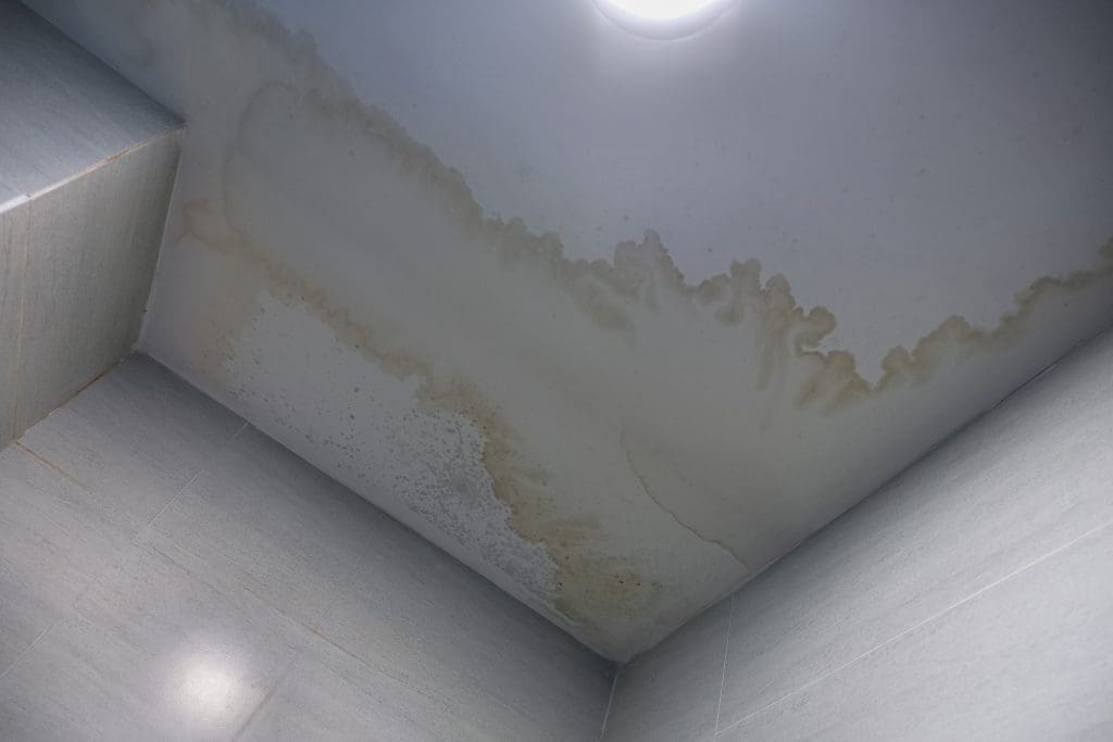 Water stains on ceiling of a home