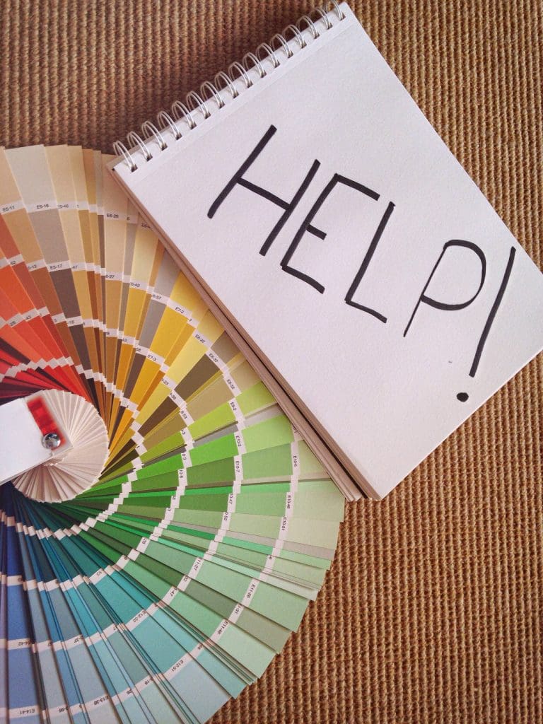 How to Choose the Right Paint Colors for Your Home.  Concept of requesting help for interior design