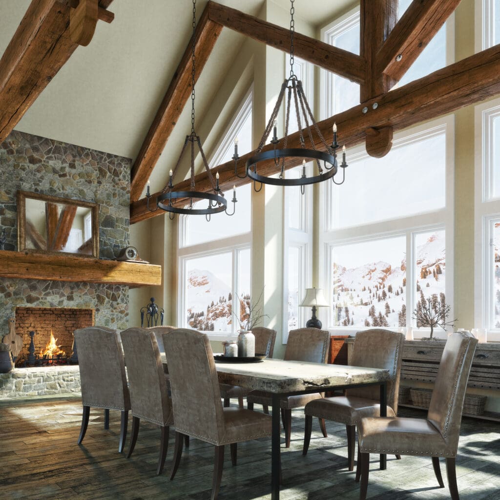 Exploring Popular Home Styles and Architectural Features: Rustic dining room